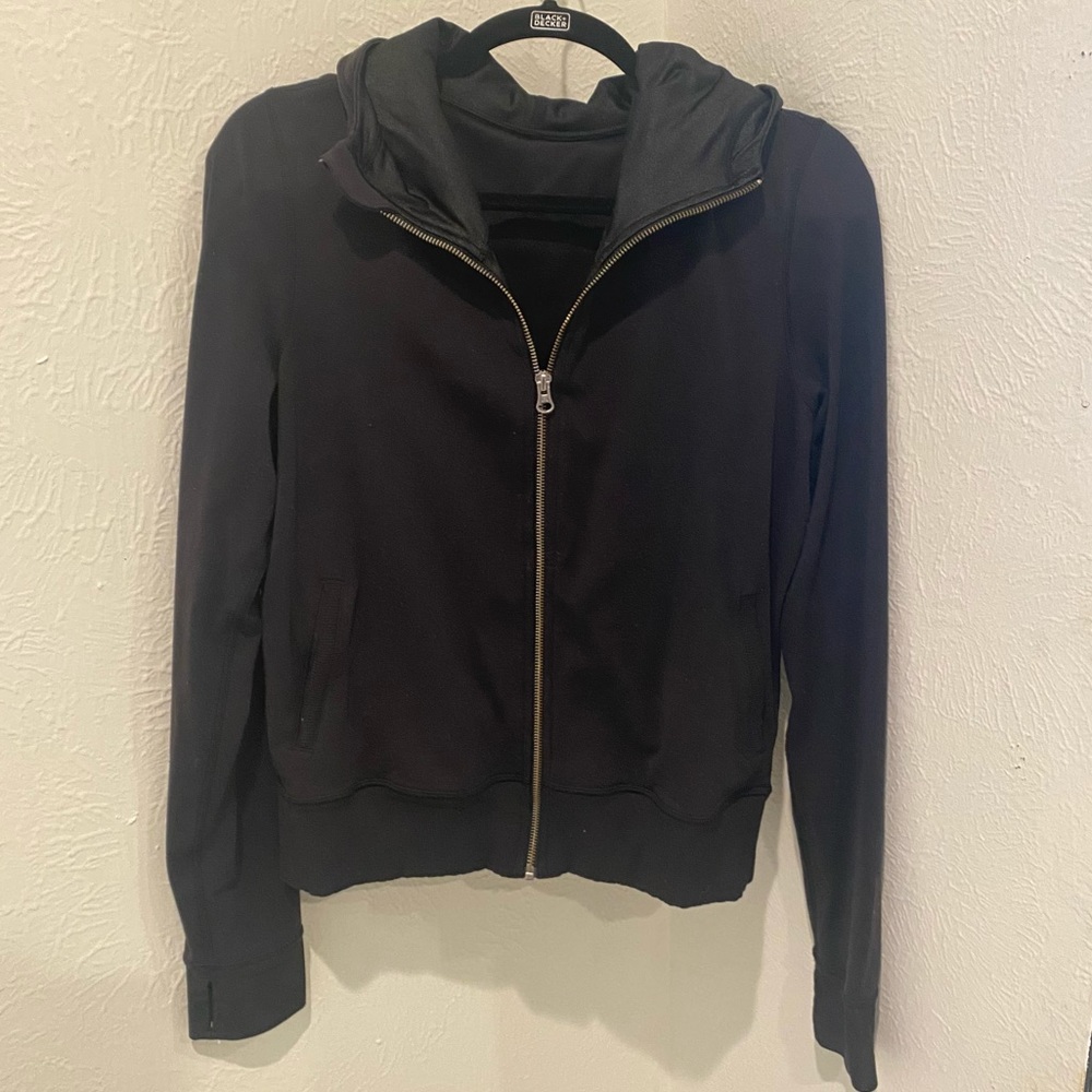 Black Lululemon zip front hoodie